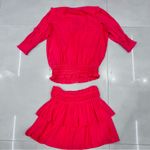 Ramy Brook  MERRY V-NECK SHORT-SLEEVE BLOUSE IN PUNCH AND JANE MATCHING SKIRT Photo 11