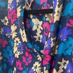 Eight Sixty  Women's Blue Pink Floral Print 3/4 Sleeve Short Dress Sz Small Photo 3