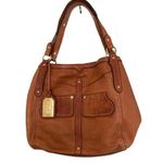 Ralph Lauren Lauren  Leather Shoulder Hobo Bag, Cognac Brown Photo 0
