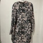 Catherine Gee Dress Long Sleeve Shirt Dress Large Geometric Stars Buttons Silk Black Photo 7