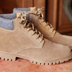 Sézane SezaneCameron lace-up boots Sz 7 brown leather Raphael Chunky Heel Outdoor Chic Photo 0