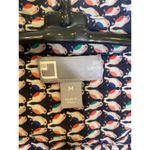 JCP Geometric Bird Print 3/4 Sleeve Casual Button Down Shirt Silk Blend EUC Sz M Blue Size M Photo 1