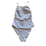ANDIE  THE PALOMA RIB White One Piece Adjustable Straps Padded  Suit SZ L #1437 Photo 2
