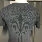 BKE THE BUCKLE // Women’s Gray V-Neck Short Sleeve Shirt, Medium Photo 10