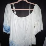 BLANK NYC Off The Shoulder Tie Due Shirt Photo 1