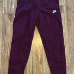 Nike  Maroon Sweatpants Joggers Women Size Small Drawstring Athletic Photo 0