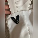 NBD  Ruffle Lace Plunging Neckline Sexy Formal Off White Cream Mini Dress S Photo 5