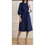 Polo Ralph Lauren Cotton Poplin Midi Shirtdress Blue Shirt Dress Size 6 Photo 0