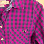Vineyard Vines  Cashmere Blend Gingham Button Down Shirt Pink Purple Pocket 0 Photo 6