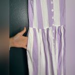 Urban Outfitters  Purple and White Stripe Linen Midi Dress Photo 4