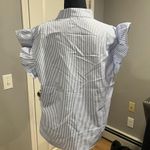 women’s tank top blouse blue and white stripe Size L Photo 4