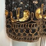 Vintage STENAY 100% Silk 80’s All Over Sequin Beaded Jacket Black Gold Size XL Photo 6