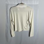 Planet Gold Ivory Faux Fur Collar Ribbed Zip Up Long Sleeve Top Women’s XL Photo 1