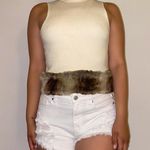Kontrol  Cream With Faux Fur Tank Top Photo 0