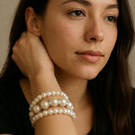 Women's Unbranded white Pearl & Silver Accent Stretch Bracelets, One Size Photo 1