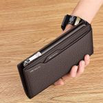 Mens Long Wallet Brown Leather Wallet RFID Blocking Zipper Checkbook Wallet Credit Card Wallet for Men with Removable Card Holder Business Travel Large Capacity, with Gift Box(Brown) Photo 4