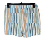 Briggs New York Briggs Medium Shorts Striped Linen Blend Pocket Elastic Waist Drawstring Hi-Rise Photo 3