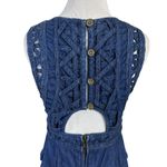 Free People Vintage Y2K  New Romantics Lattice Denim Mini Dress Size 2 Photo 5