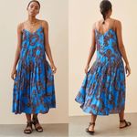 Anthropologie ATSU Flounced Paisley Blue Midi Dress Sz XS Photo 1