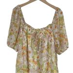 Mittoshop Floral Smocked Short Sleeve Mini Dress size XL NWT Retro Print Boho Photo 3