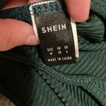 SheIn Deep Dark Green Wrap Around Long Sleeve Top Photo 1