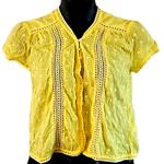 Urban Outfitters  O Simone Yellow Sheer Button-Up Blouse - Size Medium - NWOT Photo 2