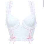 For Love & Lemons White and Pink Lace Bralette 38C Photo 5