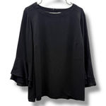 Joan Rivers Bell Sleeve Blouse Size 18W Black Top Workwear Photo 0