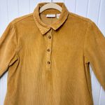 Vermont Country Store Brown Mustard Corduroy Shirt Dress With Packets Size S Tan Photo 2