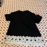 Kate Spade EUC  Floral Lace Trim Crepe Blouse Size 0 Retails $248 Photo 4