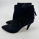 Nine West Pure Heart 2 Fringe Boots Booties Black Size 8 Photo 2