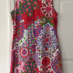 Jude Connally Beth 110 Sleeveless Pullover Shift Dress Bright Abstract Floral XL Red Photo 0