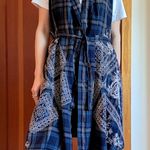 Johnny Was Dion Draped Sleeveless Vest Embroidered Plaid Open Self Tie Photo 4