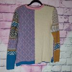 Sundance  FIELDS OF FAIR PATCHWORK MULTI STYLE PRINTED SWEATER SMALL WOOL ALPACA Photo 1