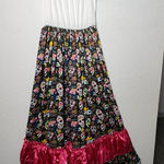 Forum Novelties Vibrant Skull Print Maxi Skirt with Pink Ruffle Photo 0
