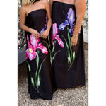 Show Me Your Mumu Renee Maxi Dress in Wild Iris Luxe Satin XXL Photo 2