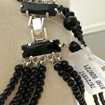 Free People Too Late Shoulder Pearl Necklace NWT Coquette Dainty Black Photo 6