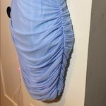 SheIn Baby Blue Ruched Mesh Bodycon Dress Small Photo 8