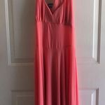 Venus New Women’s Vintage Halter Dress Peach 🍑 Coral Flowy Tie Up Back Medium Photo 3