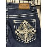 Y Jeans Los Angeles Women Y2K Flare Leg Bling Jeans Embelished Pockets Size 7/8 Blue Photo 4