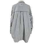 Free People Menswear Oversized Freddie Striped Shirt Nautical Navy Size Medium Photo 9
