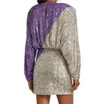 ROTATE Birger Christensen Billie Silver Purple Sequin Mini Cocktail Dress Size 2 Photo 4