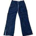 Y2K Buggirl Dark Blue Wide leg raver pants S navy blue drawstring S vintage Photo 0