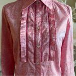 Robert Graham  Pink Ruffled Button Down Women's Shirt Photo 2