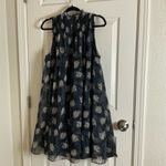 Joie  Navy Blue Baltic Floral Mini Chiffon Dress Sleeveless Boho size X-Large Photo 7