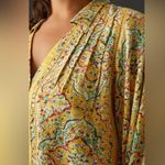 Anthropologie  Pilcro Pintuck Peasant Crochet Floral Blouse Yellow Multi Size S Photo 1