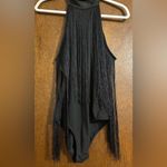 SheIn Women’s NWOT Black Fringe Bodysuit-XL Photo 4