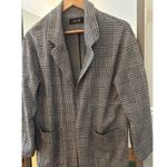 fab'rik  Open Front Row Gilmore Plaid Coat , Gray, S Photo 4