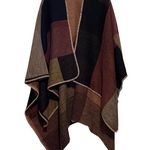 Unknown Brand‎ Women's Brown Color Block Boho Poncho Cardigan Oversized Cape Size undefined Photo 4
