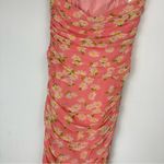 Moschino Floral Daisy Print Strapless Dress Sz 8 Pink Ruched Bodycon Photo 12